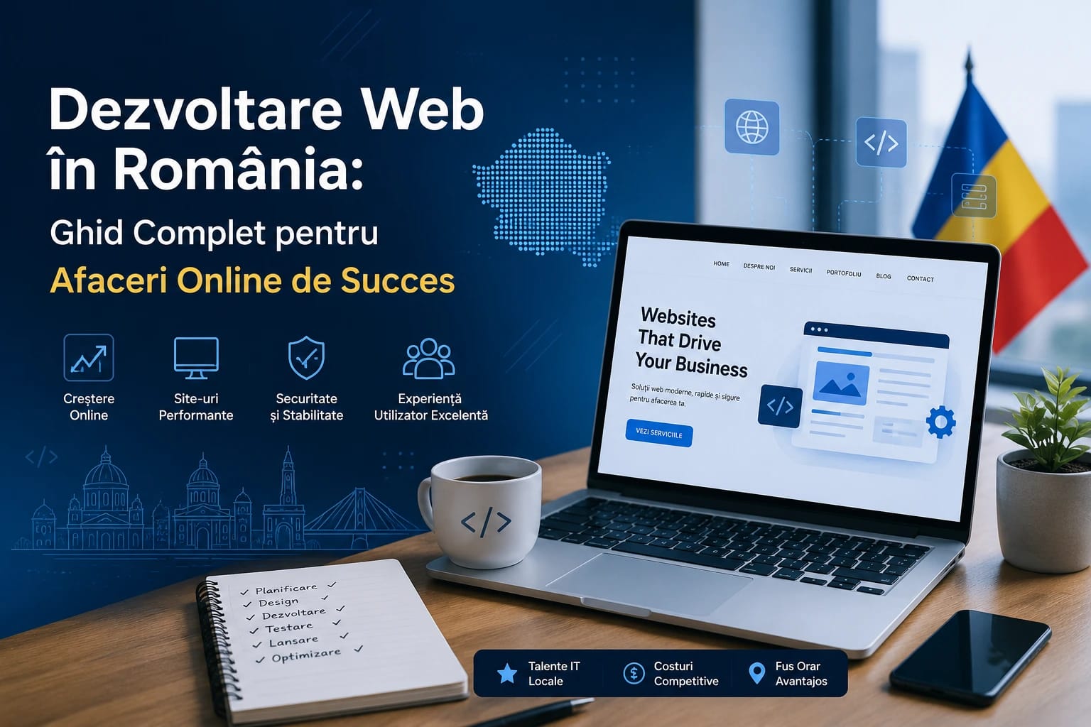 Dezvoltare Web în România: Ghid Complet pentru Afaceri Online de Succes
